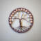 Handmade wire-wrapped tree of life home decor featuring twisted wire branches with wooden and pearl-like beads, framed in brown green yarn